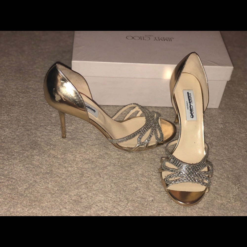 Jimmy Choo Gold Heels 39